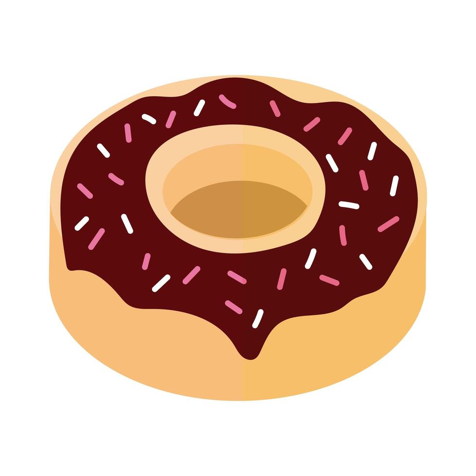 delicious sweet donut bakery flat detailed style vector