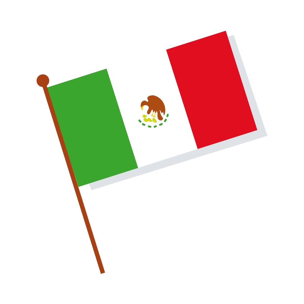 icono de estilo de dibujo de mano de bandera mexicana vector