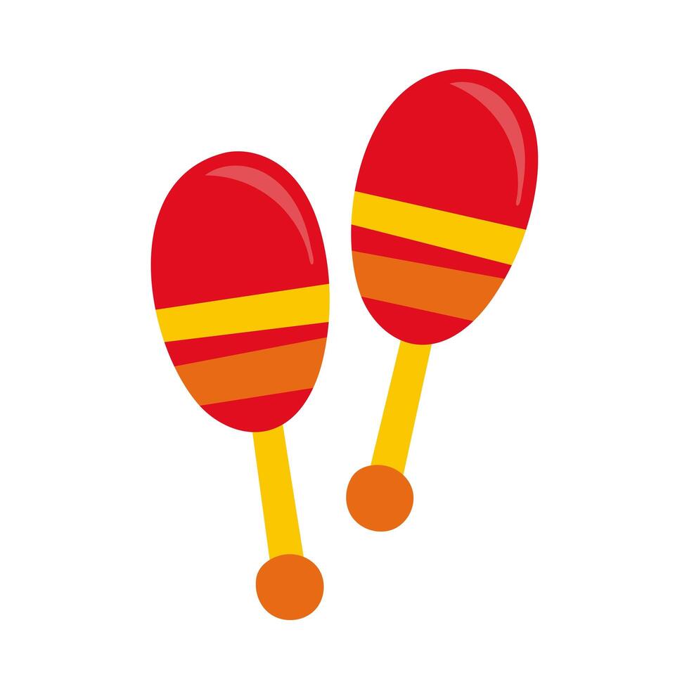maracas mexican culture hand draw style icon vector