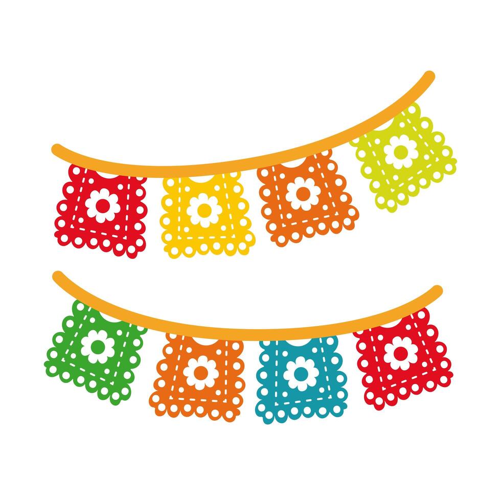 party garlands decoration hand draw style vector
