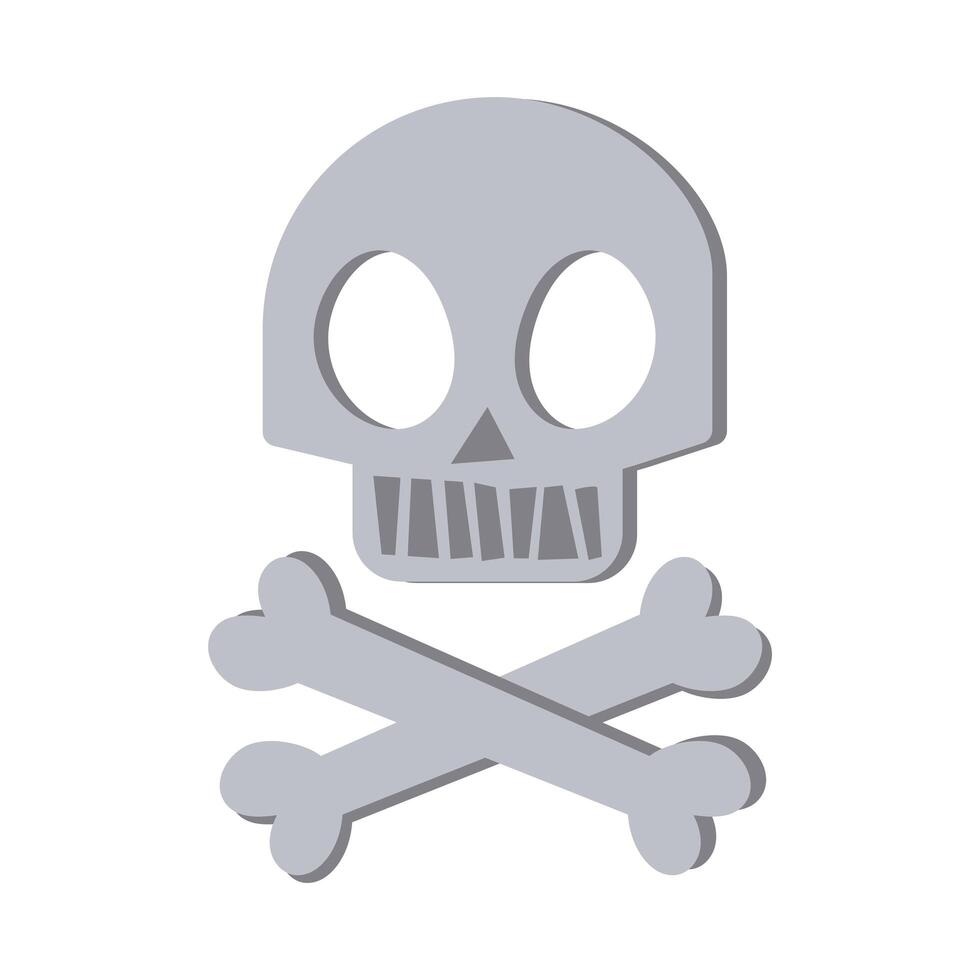 skull and bones hand draw style vector