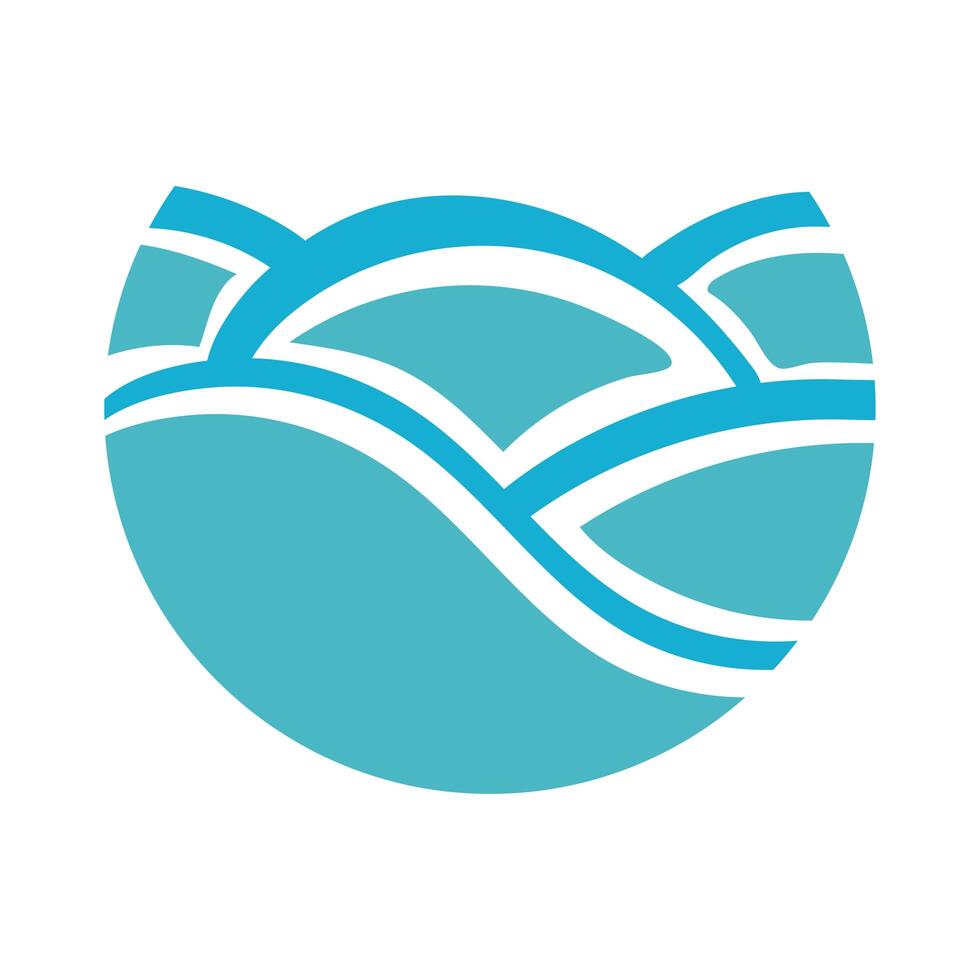ocean water flat style icon vector