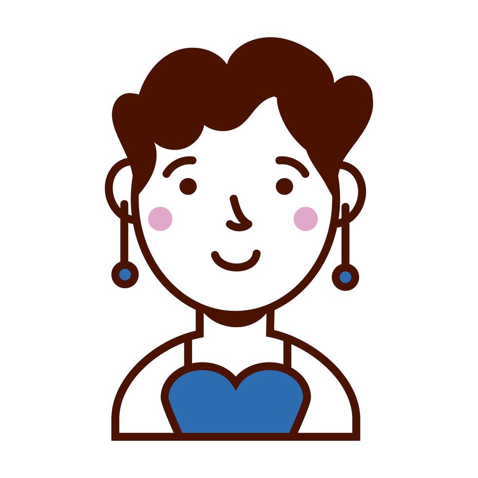 icono de personaje de avatar femenino de mujer vector