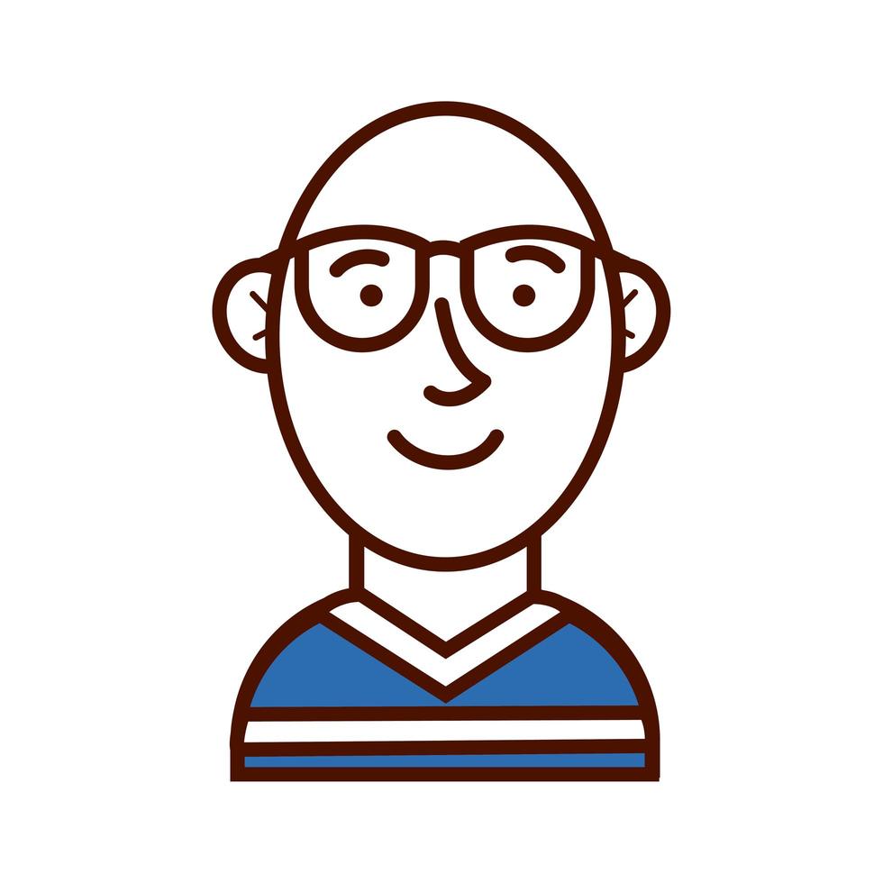 young man with eyeglasses avatar character icon vector