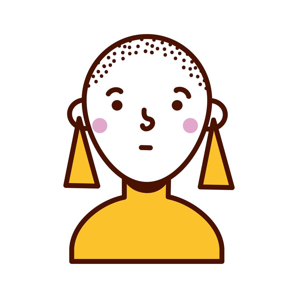 woman bald female avatar character vector