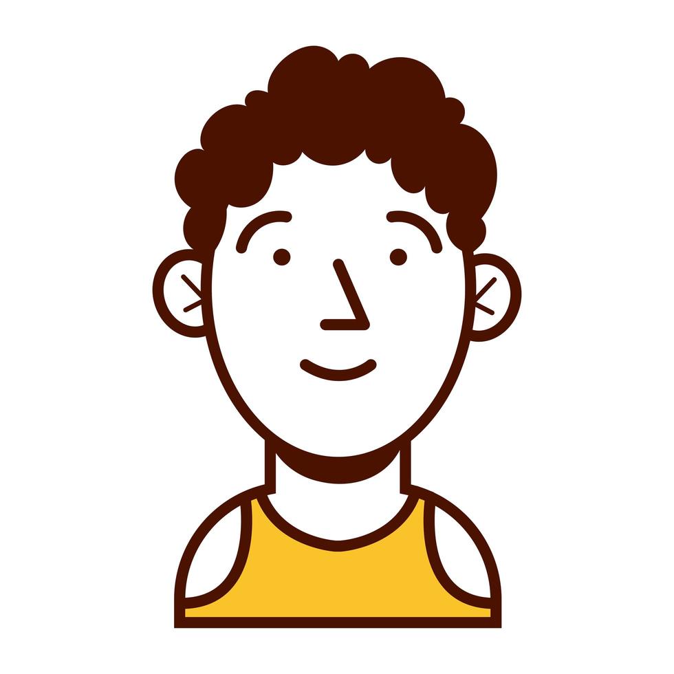 young man avatar character icon vector