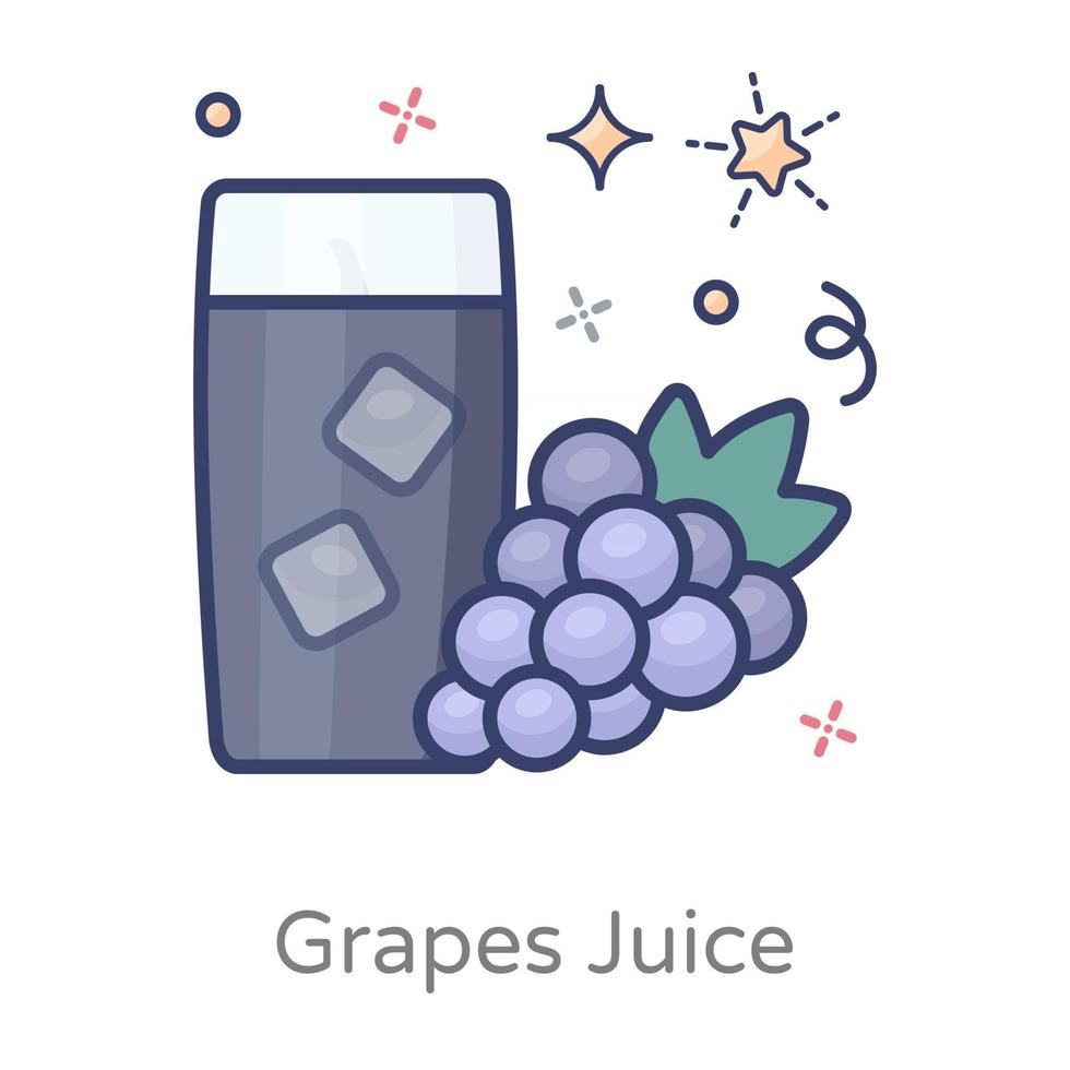 Grapes Juice and Refreshing Drink vector