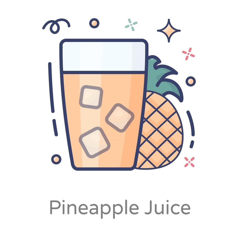 Pineapple Juice and Refreshing Drink vector