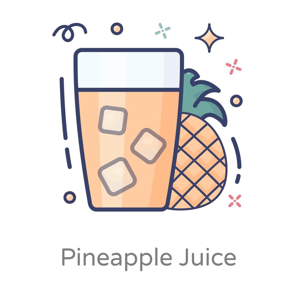 jugo de piña y bebida refrescante vector