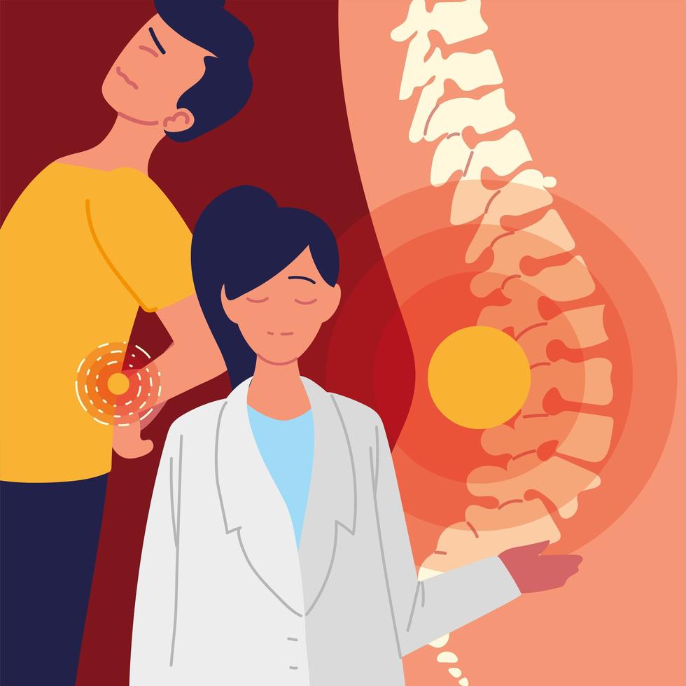 rheumatology spine design vector