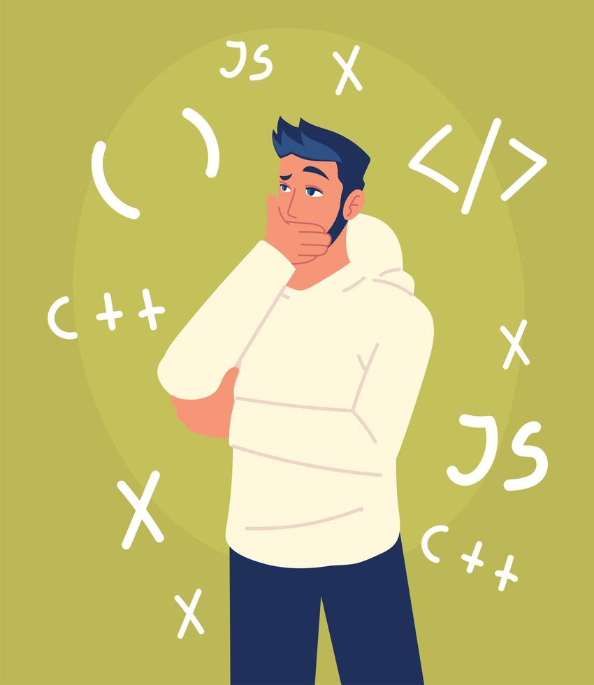 man and web development vector