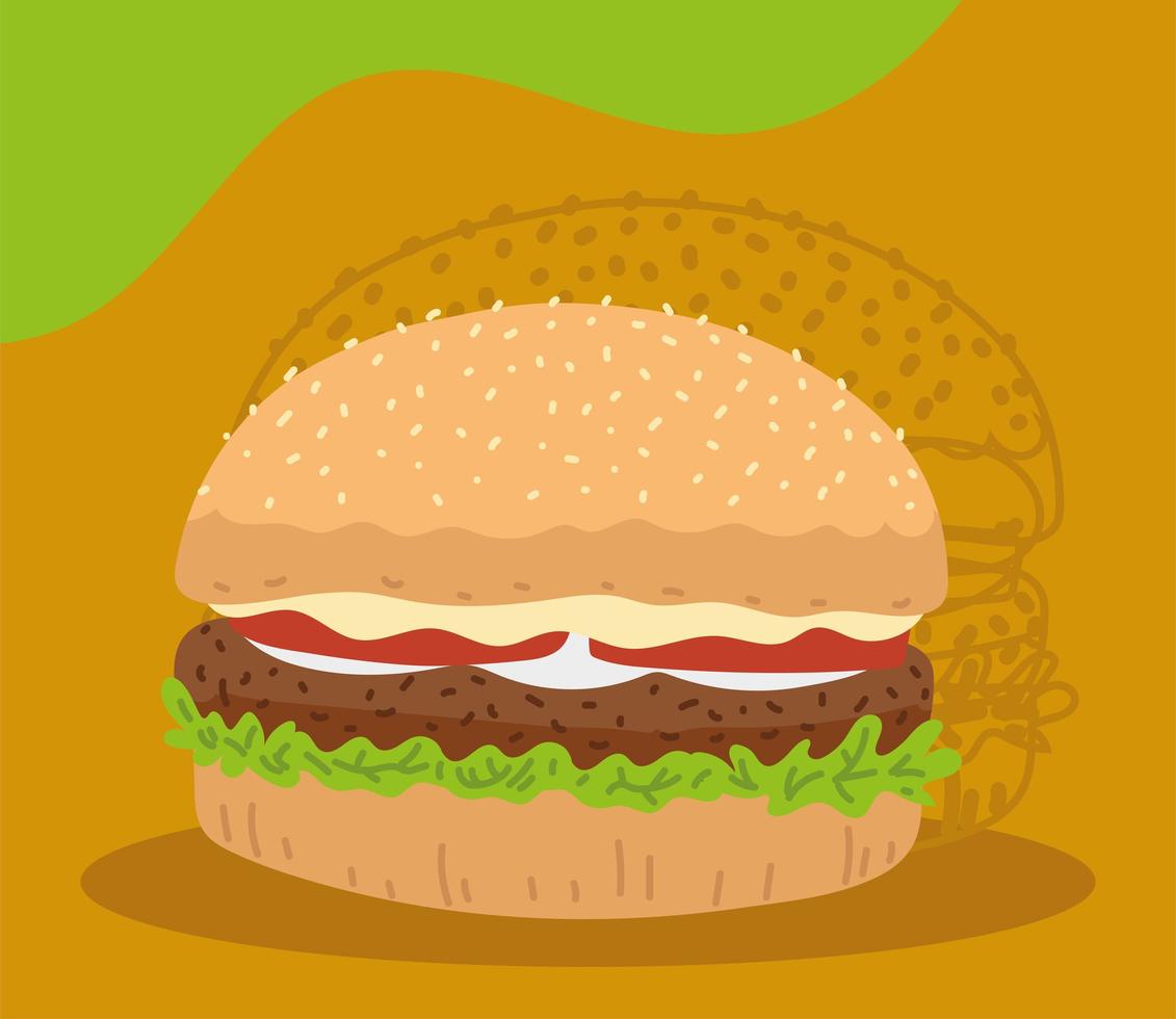 hamburguesa comida rapida vector