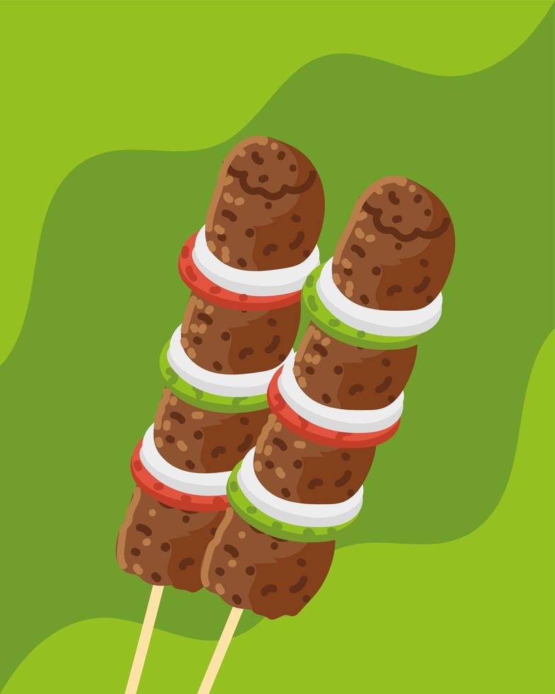 arabic doner kebab vector