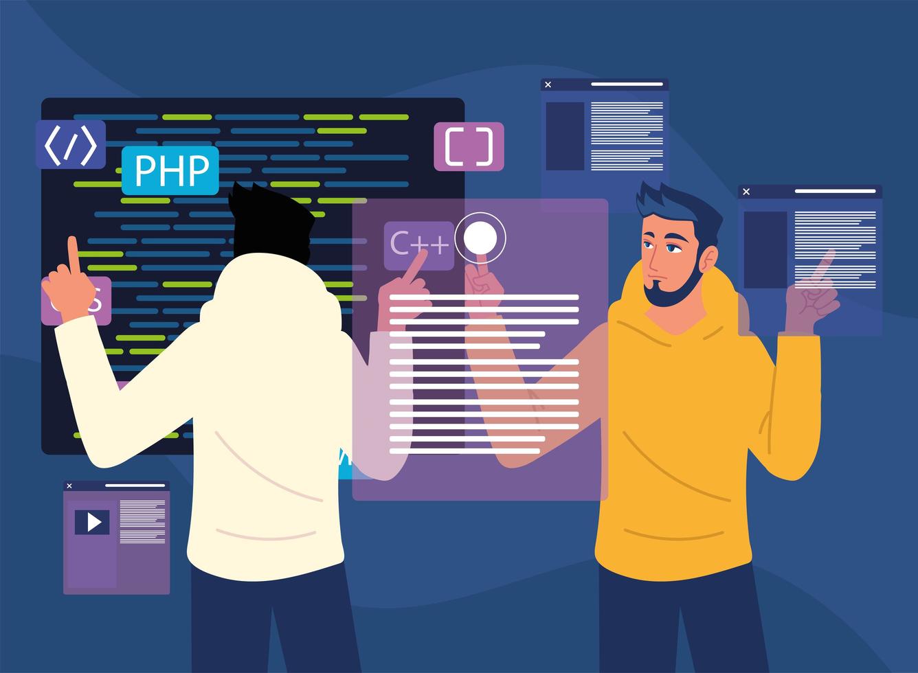 programadores con sitios web vector