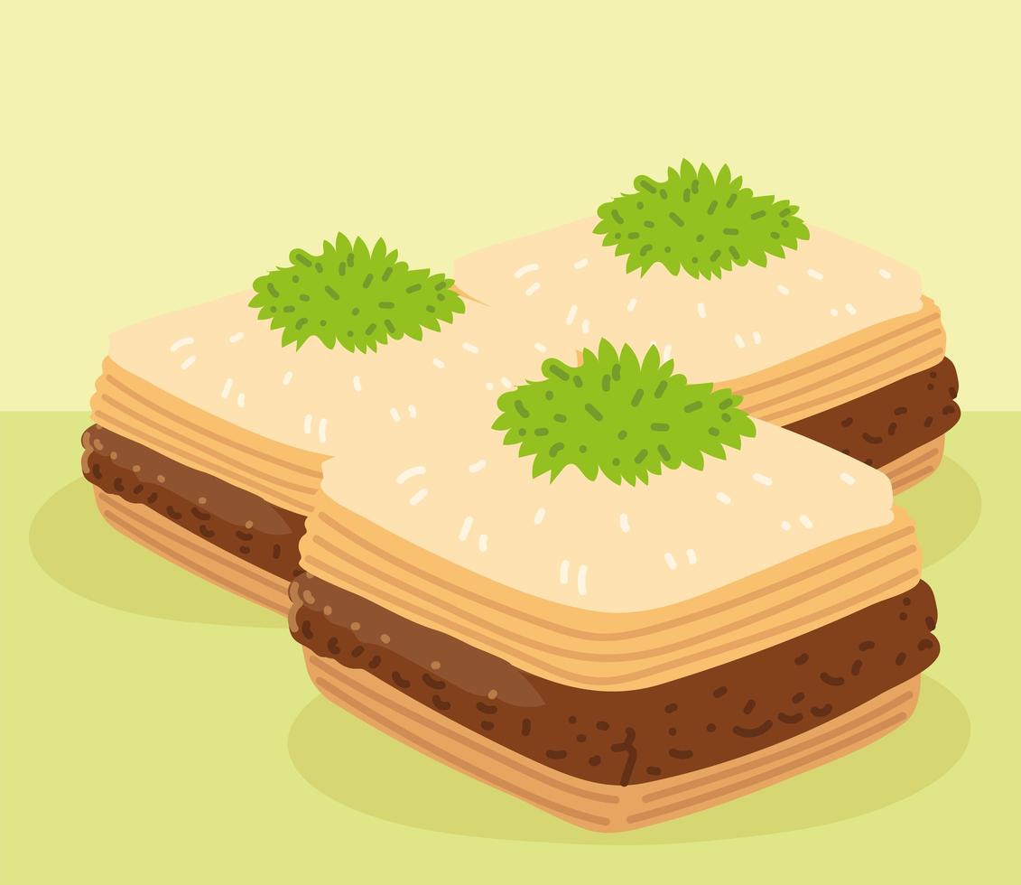 baklava food design vector