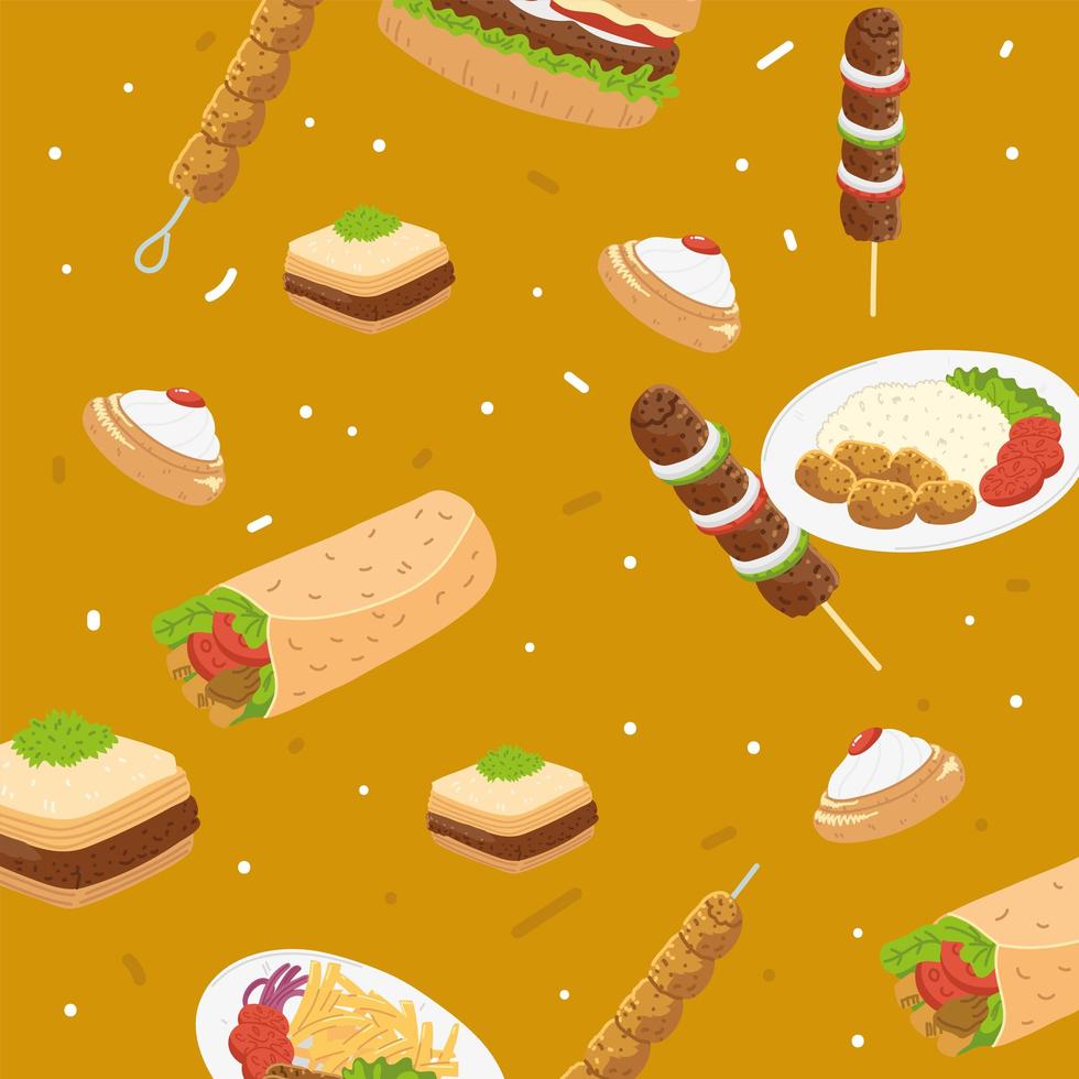 arabic food background vector