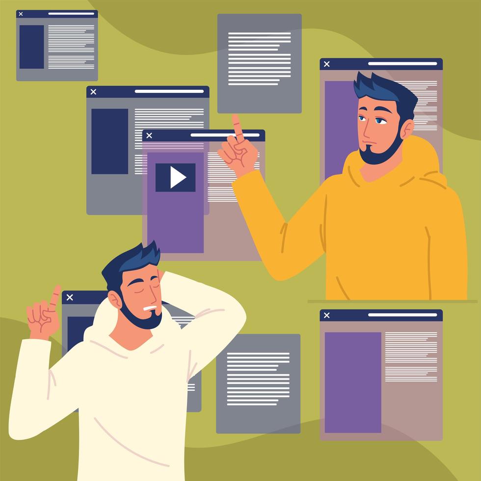 boys with websites vector