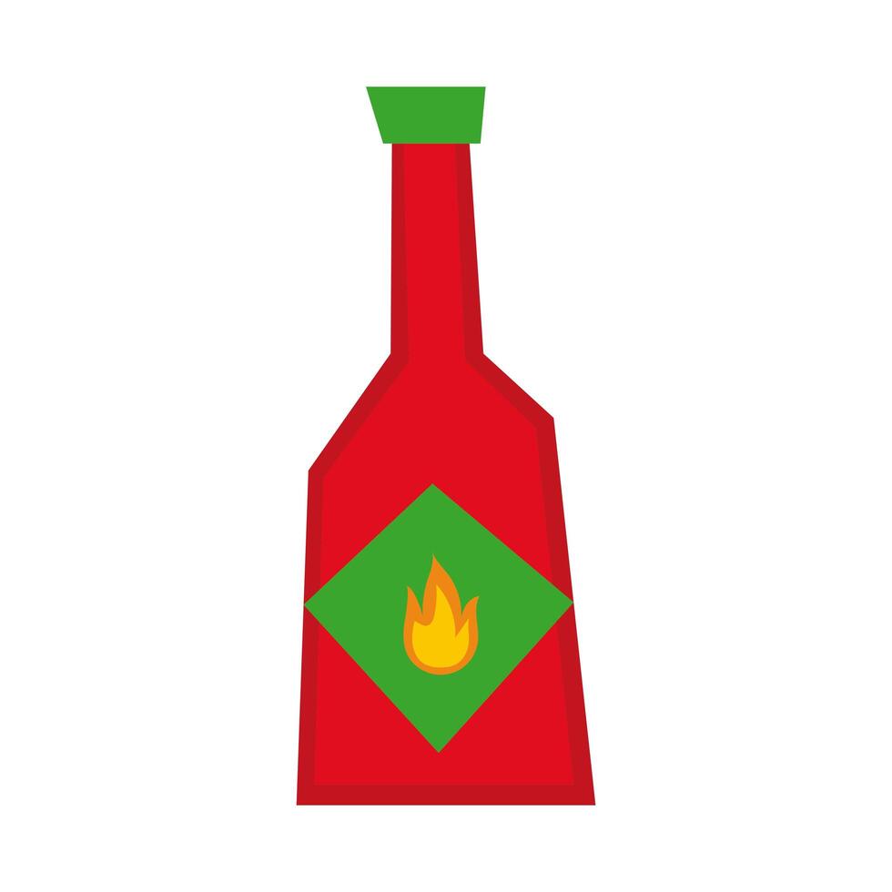 botella de salsa picante estilo de dibujo a mano vector