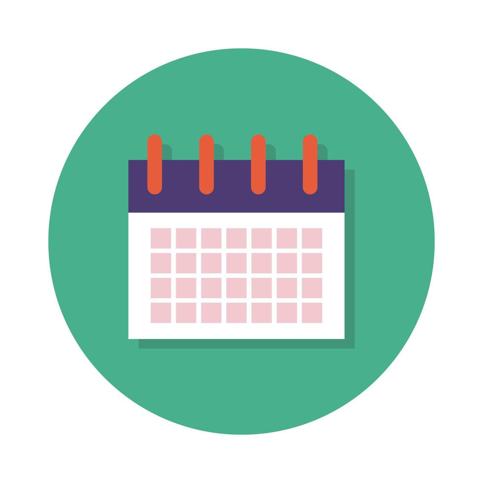 calendar reminder block and flat style vector