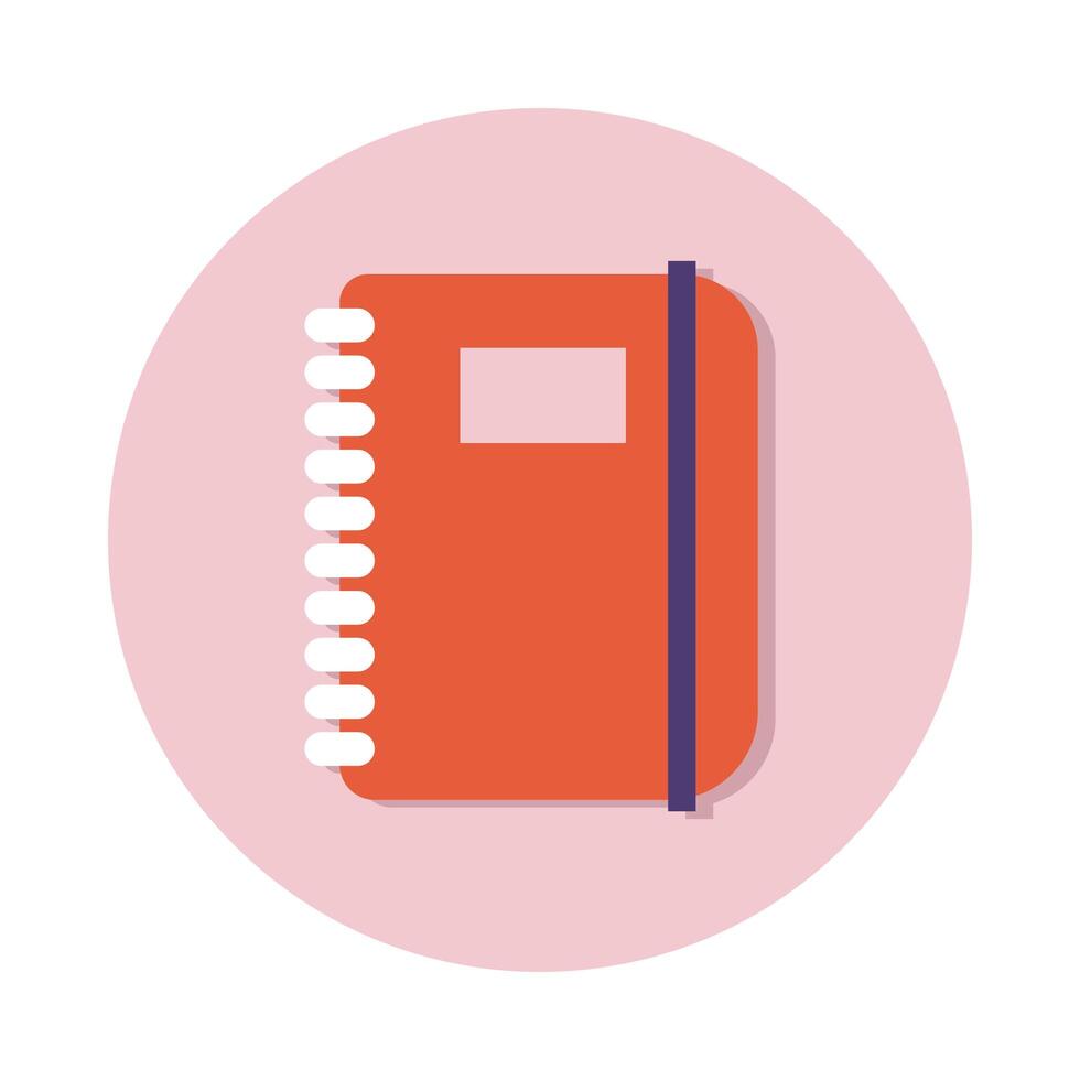 note book school block and flat style vector