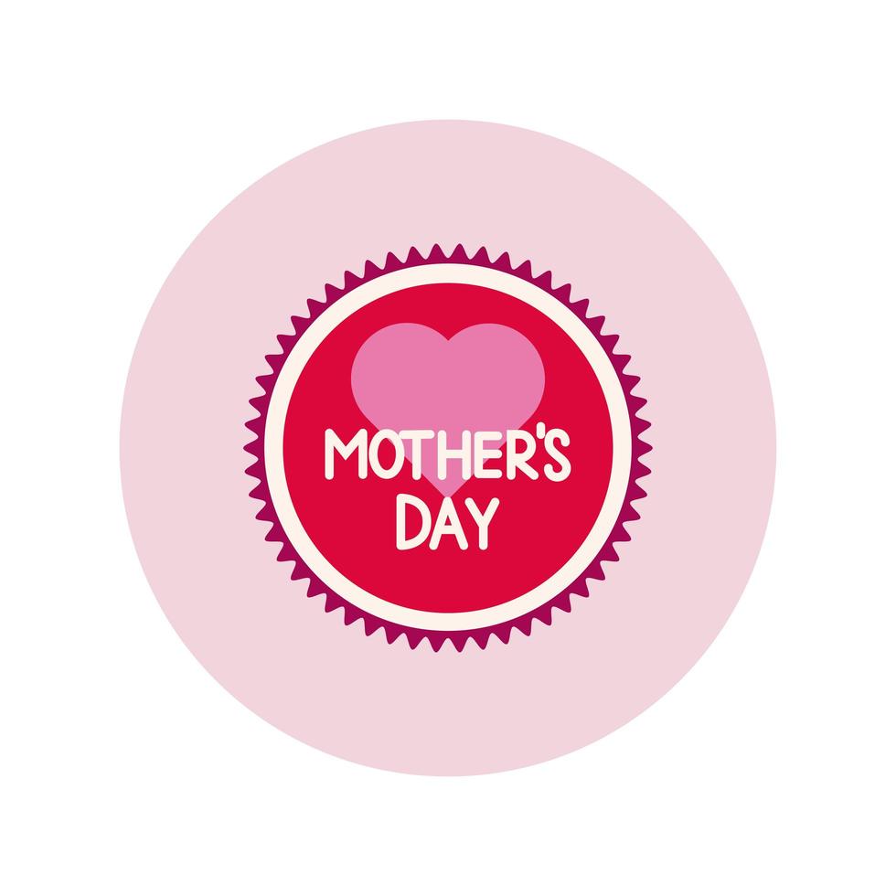 mother day seal stamp block and flat style icon vector