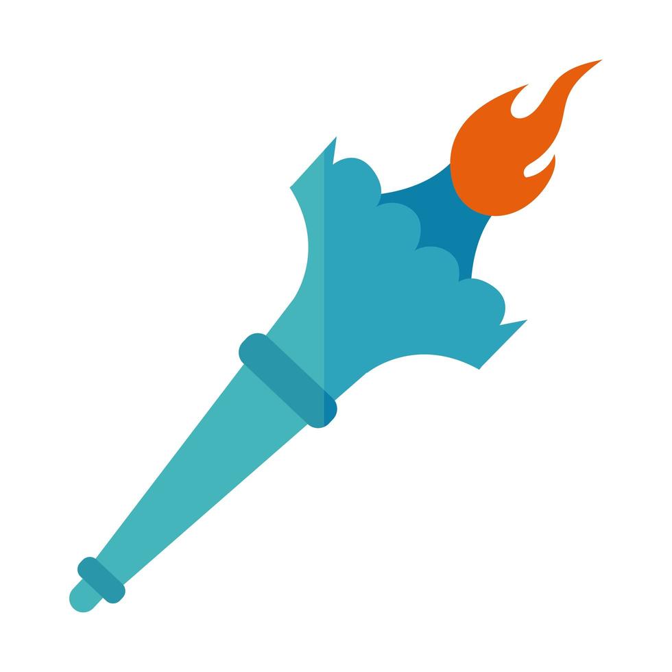 new york liberty statue torch flat detailed style vector