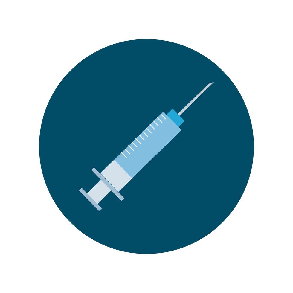 injection syringe block and flat style icon vector