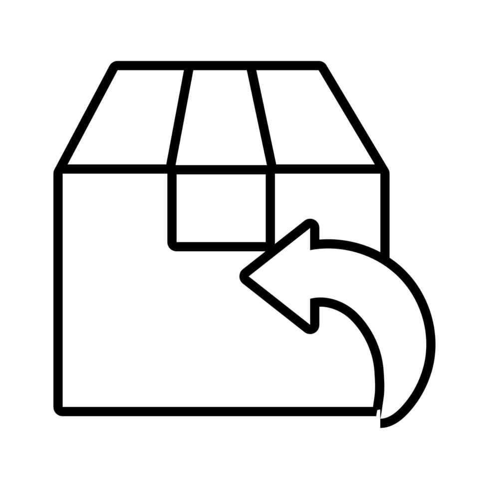 arrow reload with box carton delivery service line style vector