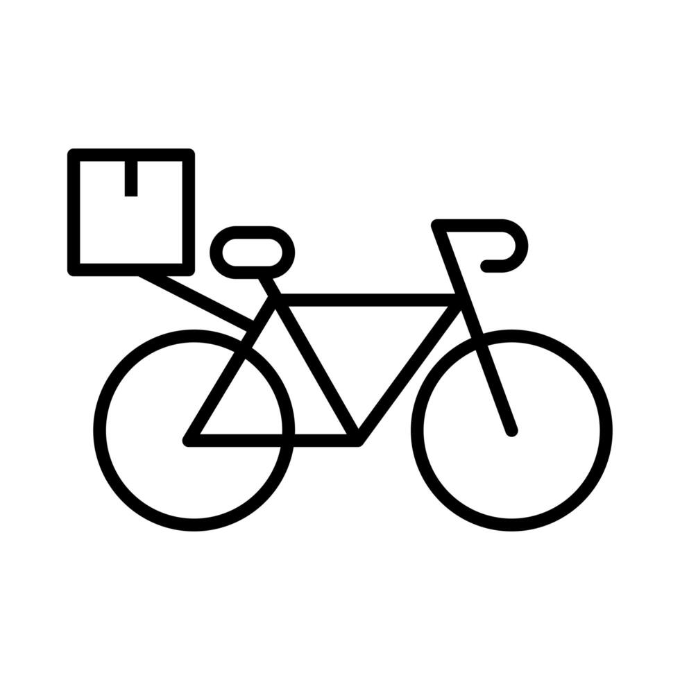 box carton in bicycle service line style vector