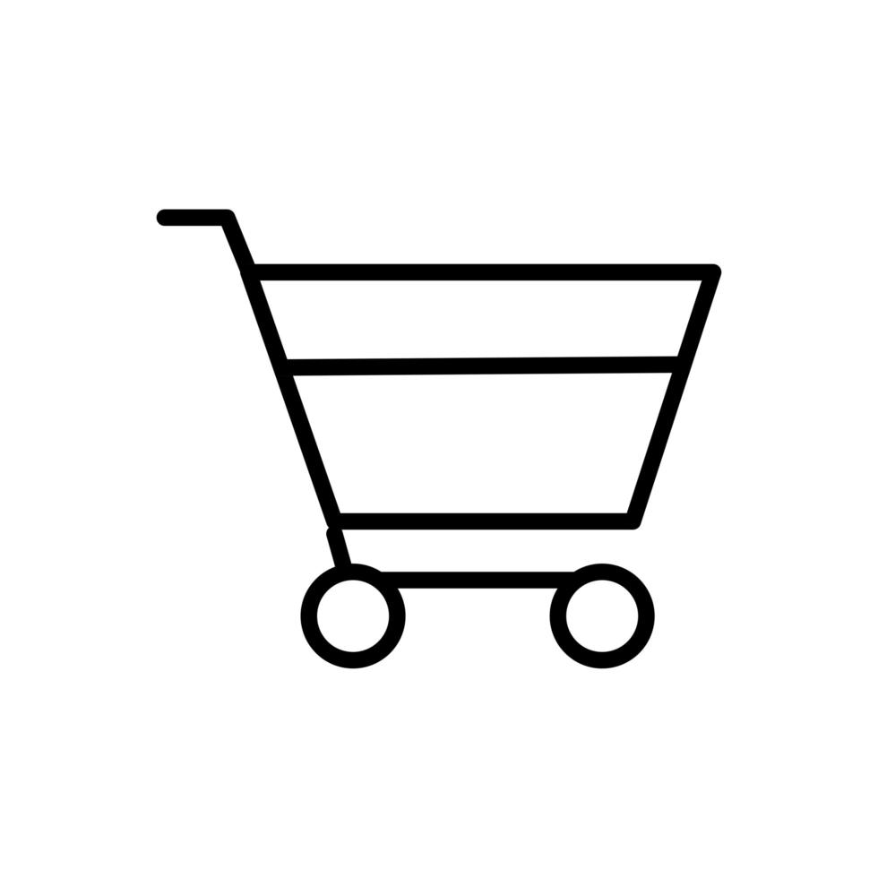 shopping cart trolley line style icon vector
