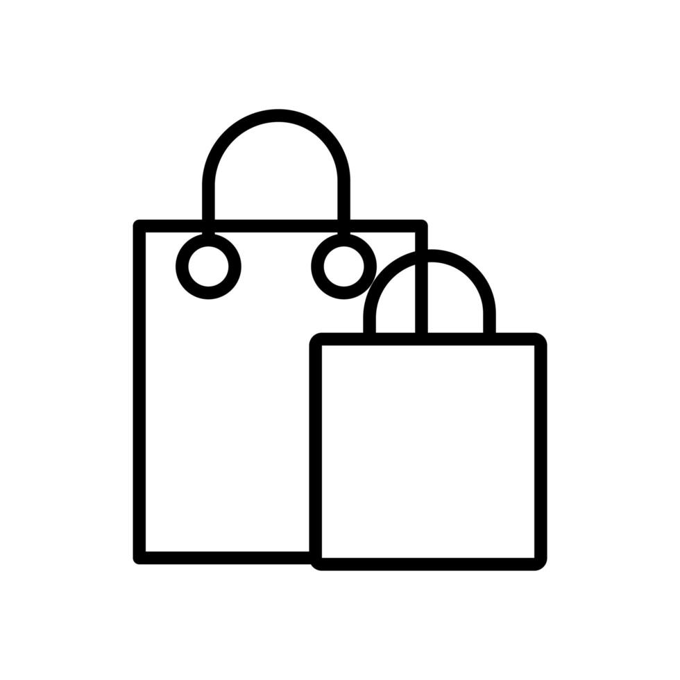 icono de estilo de línea de papel de bolsa de compras vector