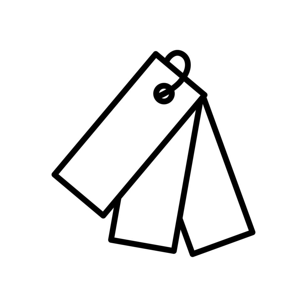 tags hanging line style icon vector