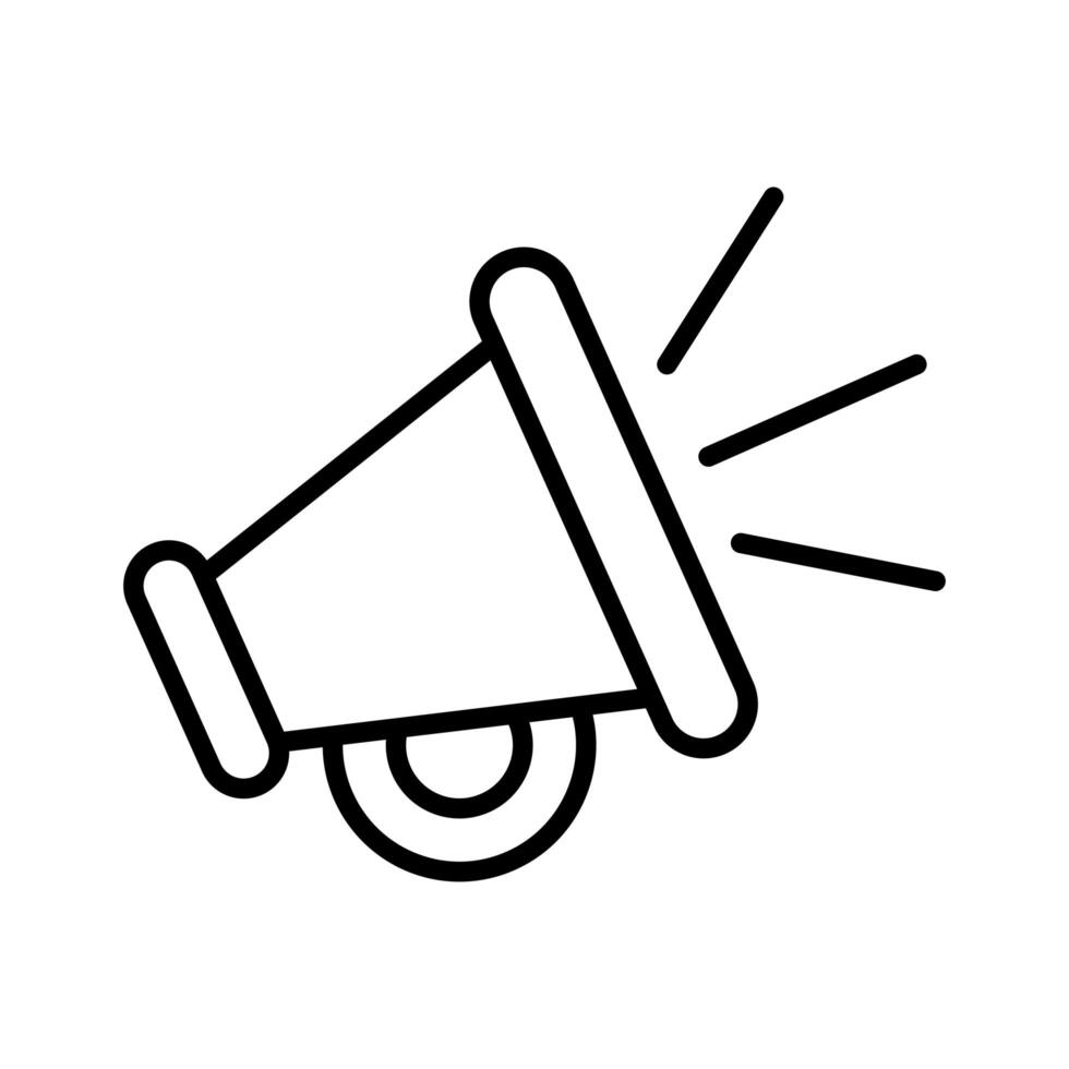 megaphone sound device line style icon vector