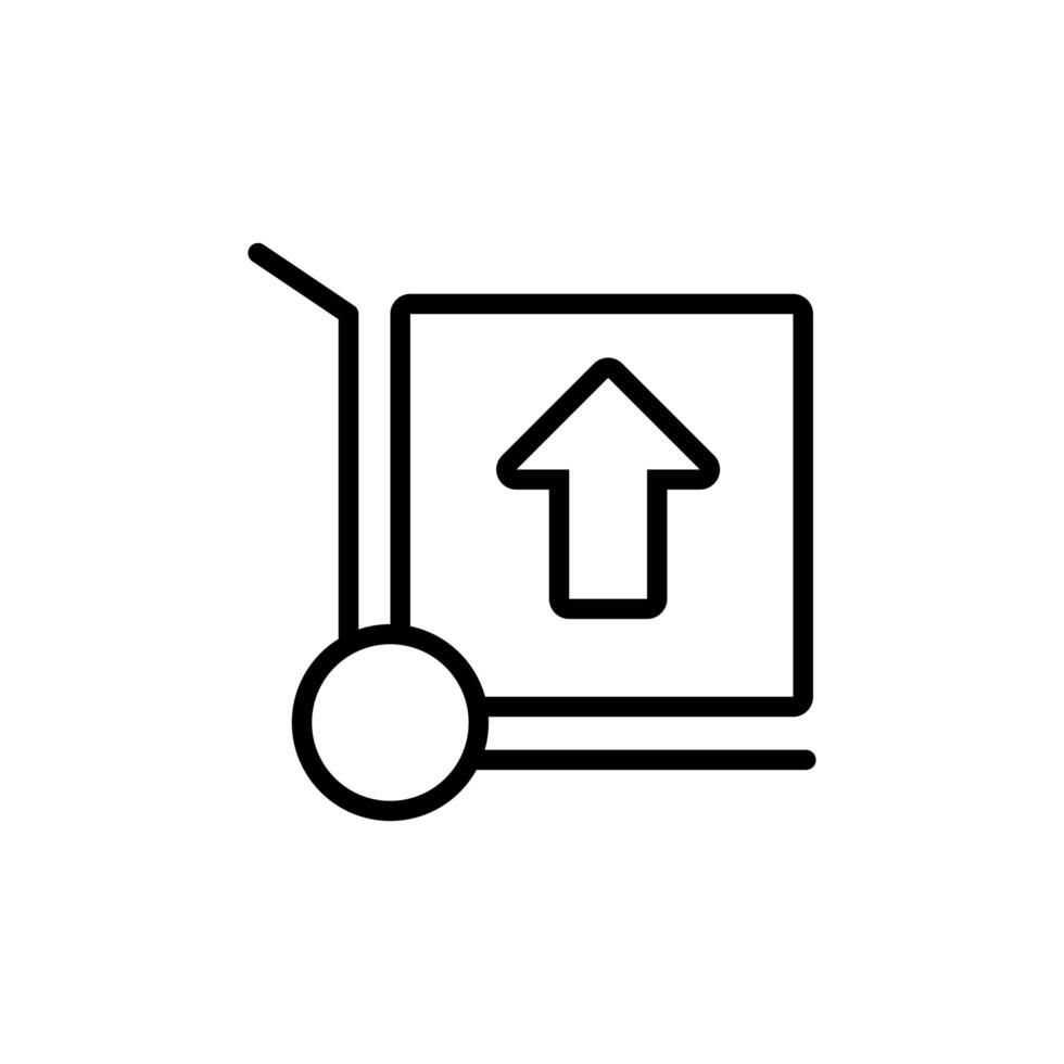 box carton delivery in cart line style icon vector