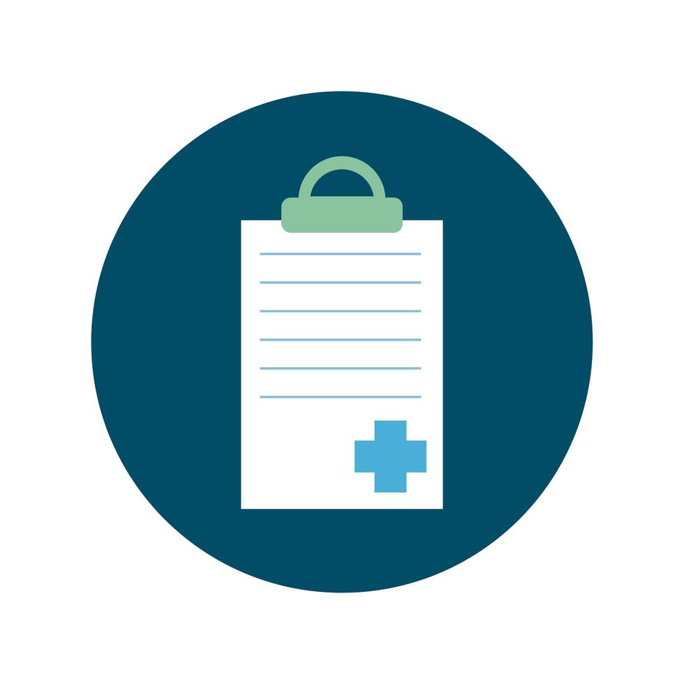 clipboard with medical order block and flat style vector