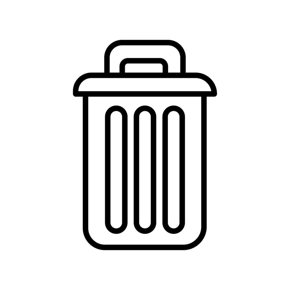 waste bin line style icon vector