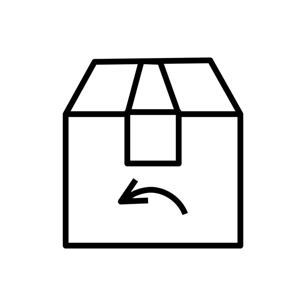 box carton delivery line style icon vector