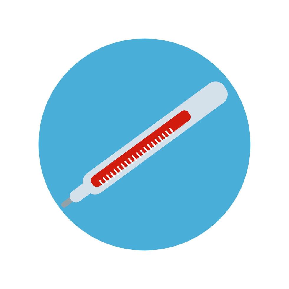 medical thermometer block and flat style icon vector
