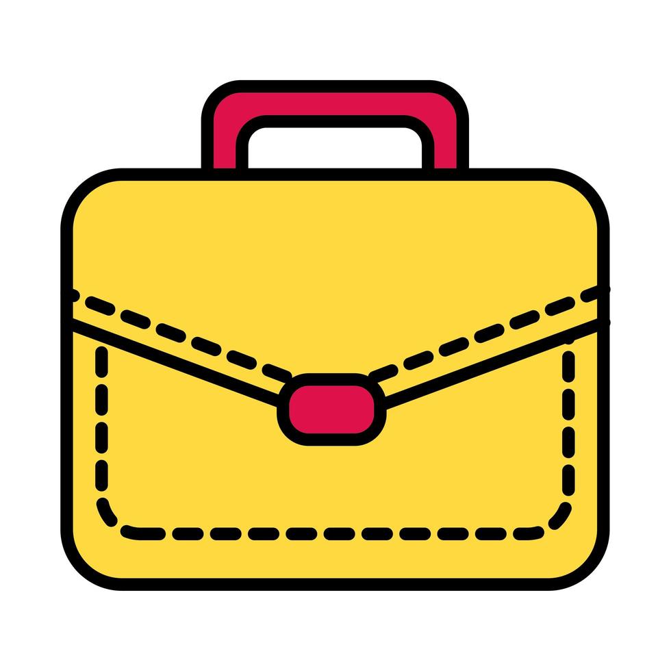 portfolio briefcase line and fill style icon vector