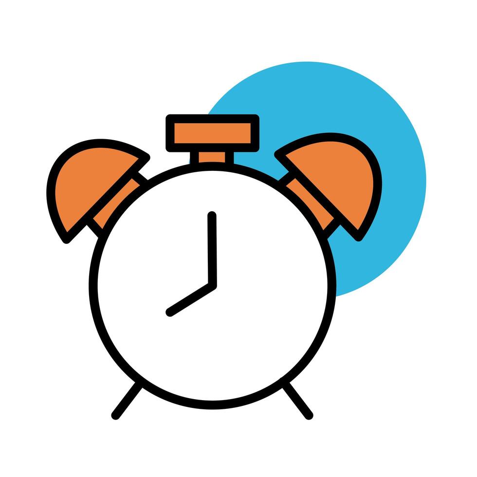 alarm clock line and fill style icon vector