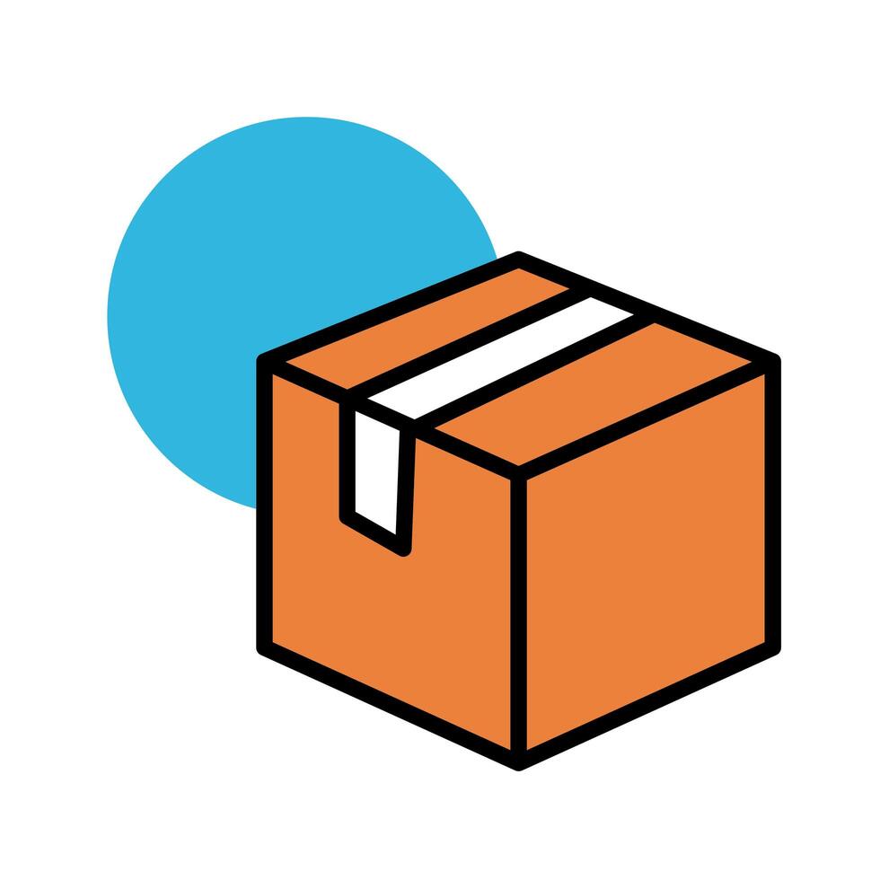 box carton delivery line and fill style icon vector