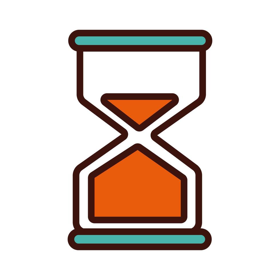 hourglass timer line and fill style vector