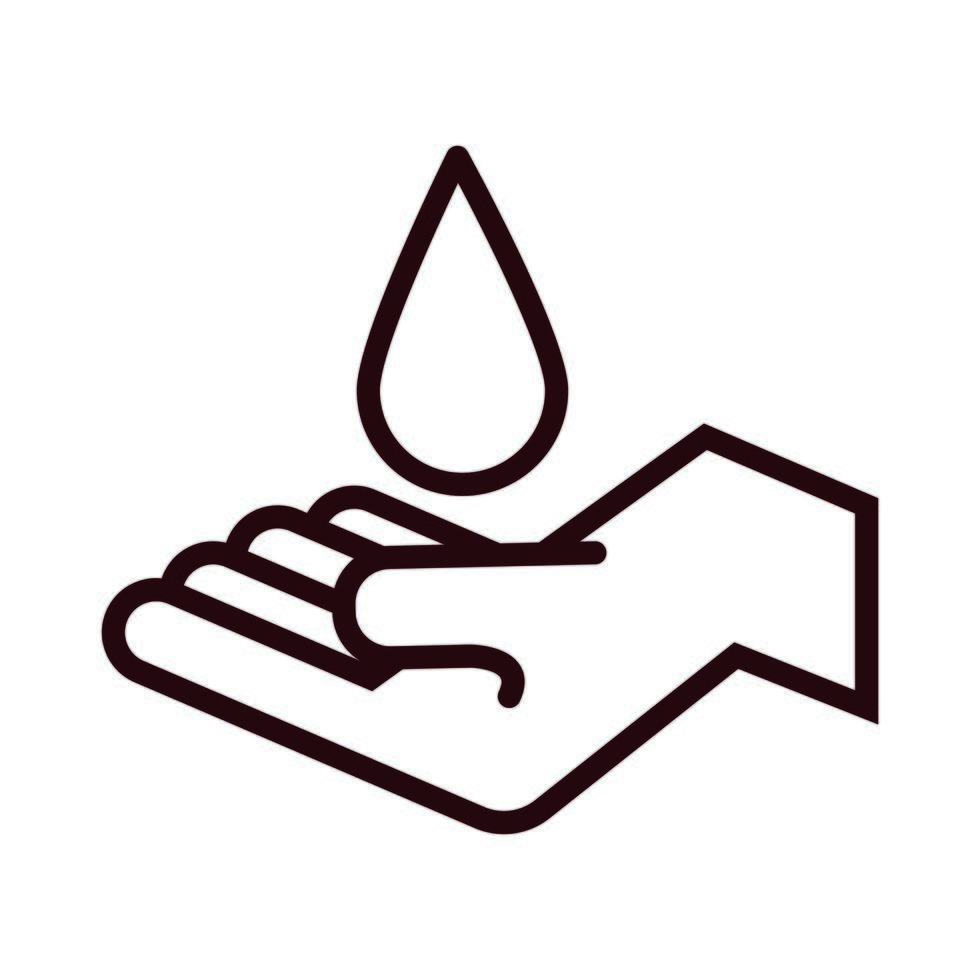 icono de estilo de línea de lavado de manos vector