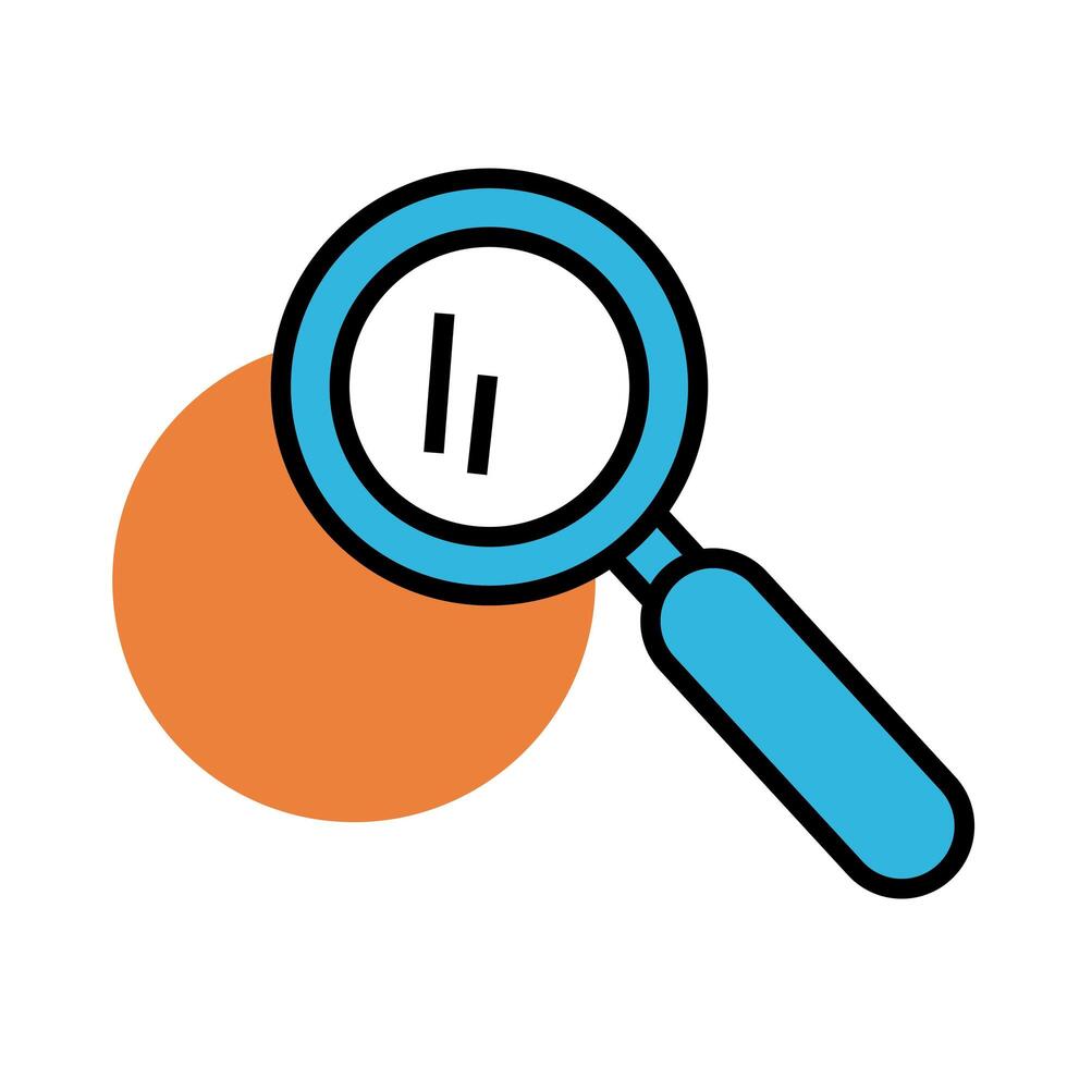 search magnifying glass line and fill style icon vector