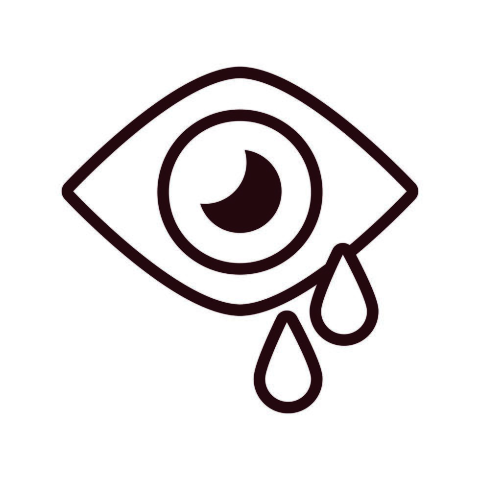 ojo humano icono de estilo de línea de llanto vector