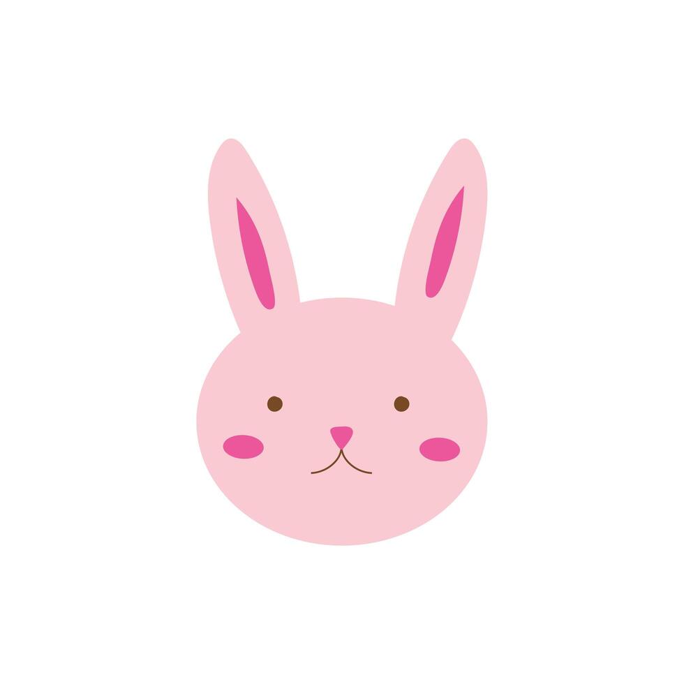 cute little rabbit easter flat icon vector