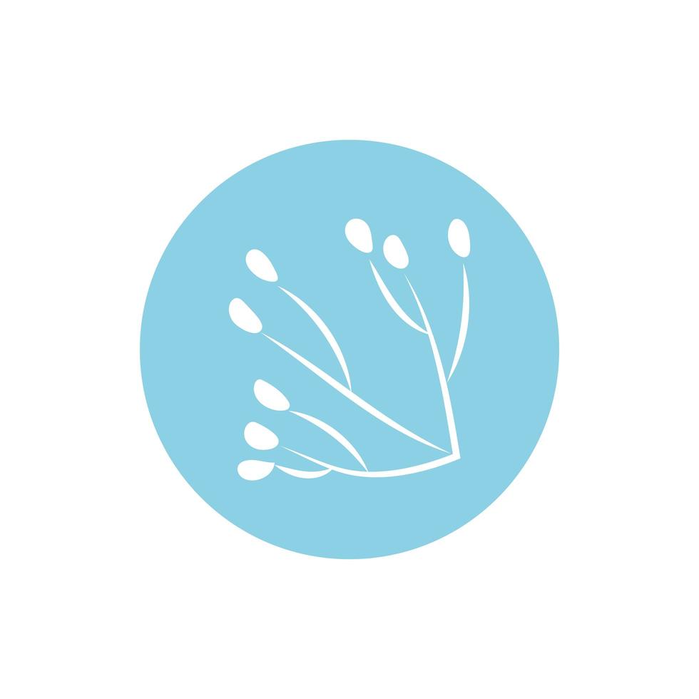 branch with seeds block and line style vector