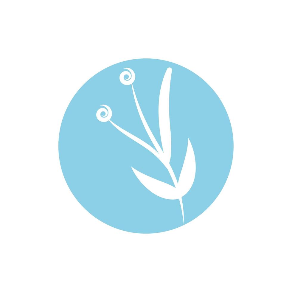 branch with leafs block and line style vector