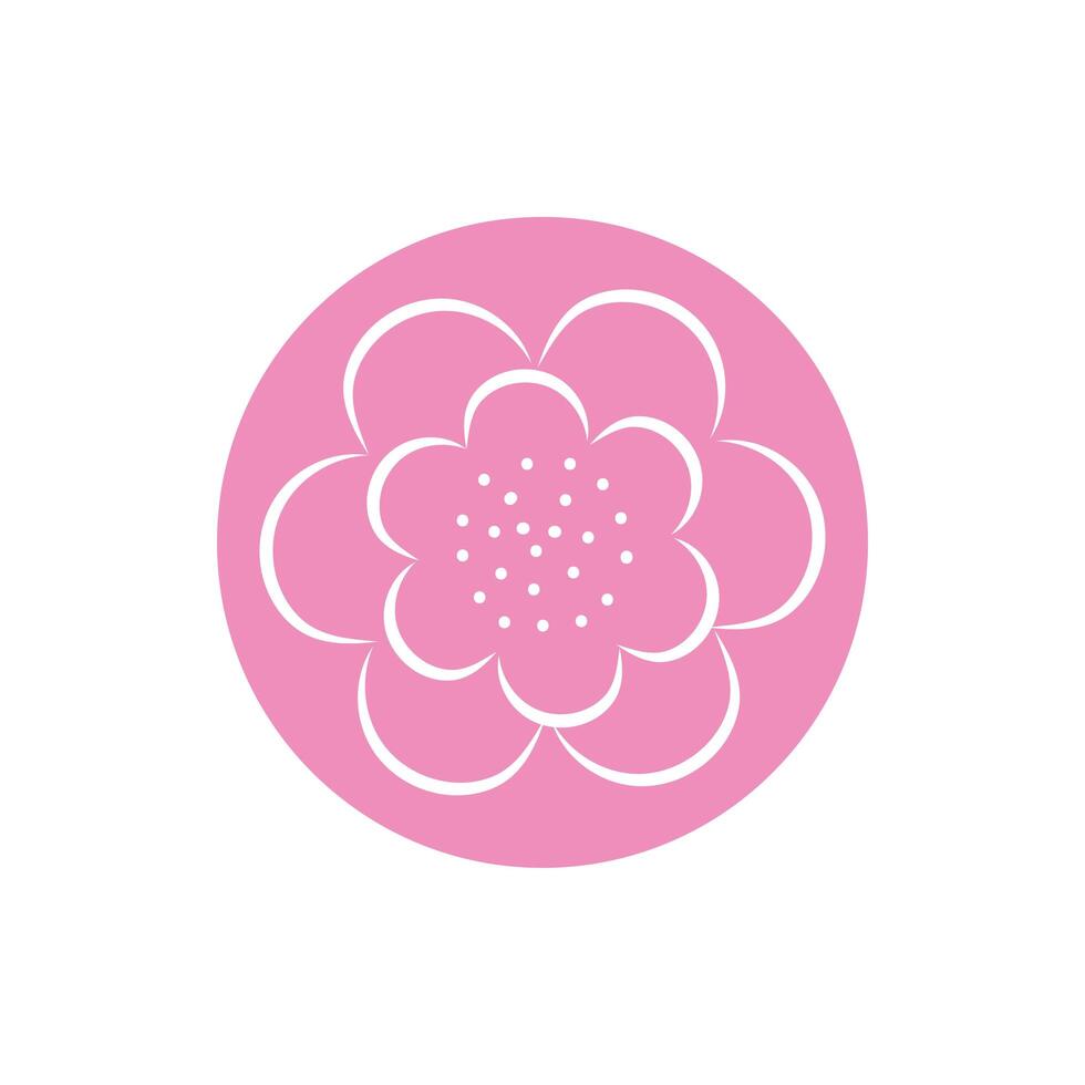 beautifull flower garden block and line style vector