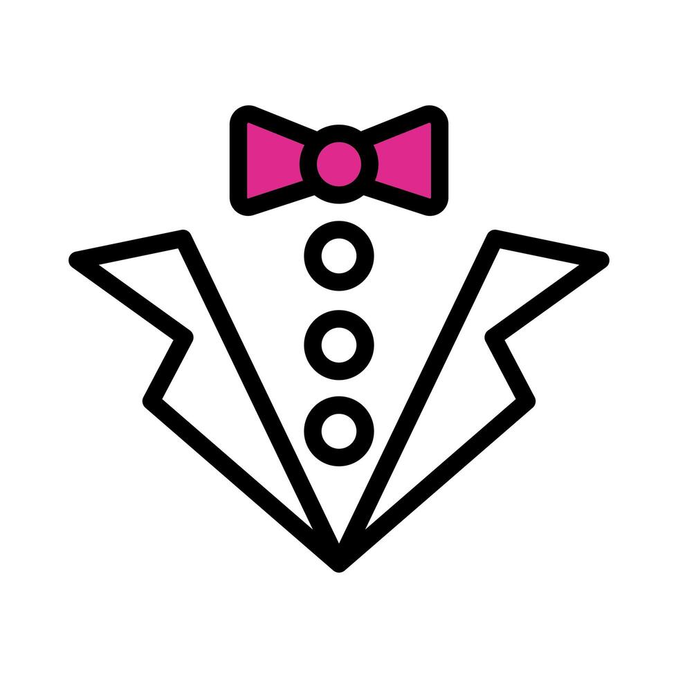 elegant gentleman suit line and fill icon vector
